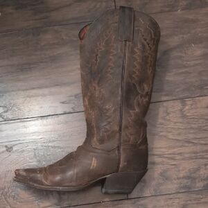 Justin Brown Leather Cowboy Boots